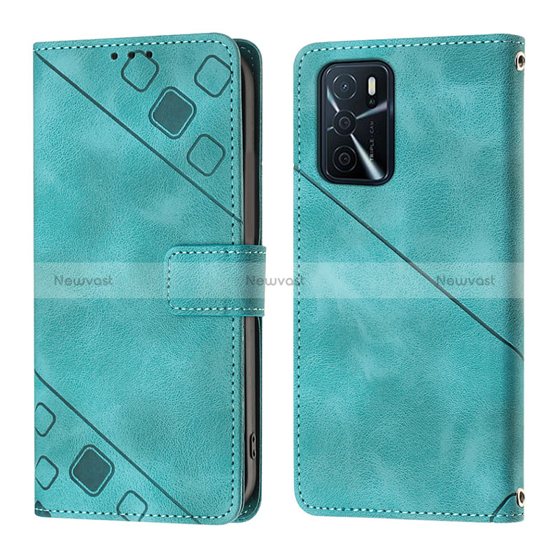 Leather Case Stands Flip Cover Holder YB1 for Oppo A54s