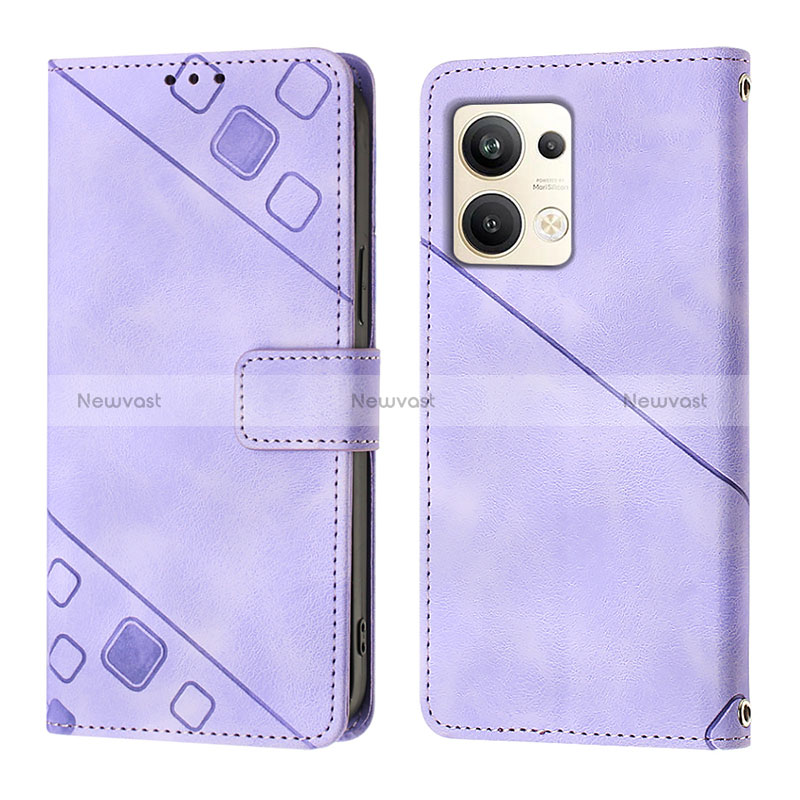 Leather Case Stands Flip Cover Holder YB1 for Oppo Reno9 Pro+ Plus 5G