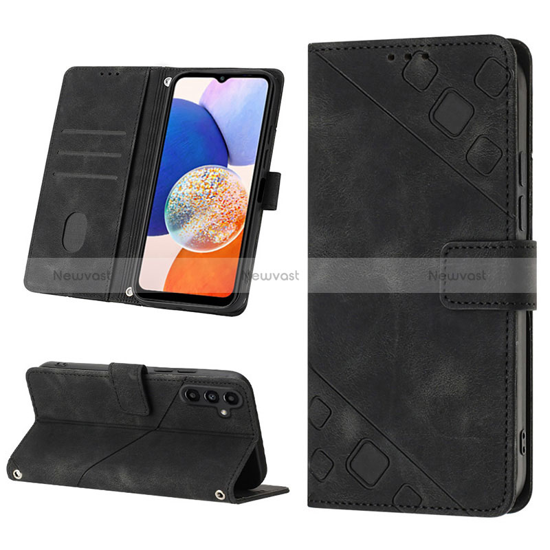 Leather Case Stands Flip Cover Holder YB1 for Samsung Galaxy A14 5G