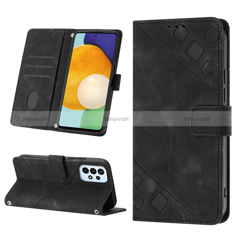 Leather Case Stands Flip Cover Holder YB1 for Samsung Galaxy A52 5G