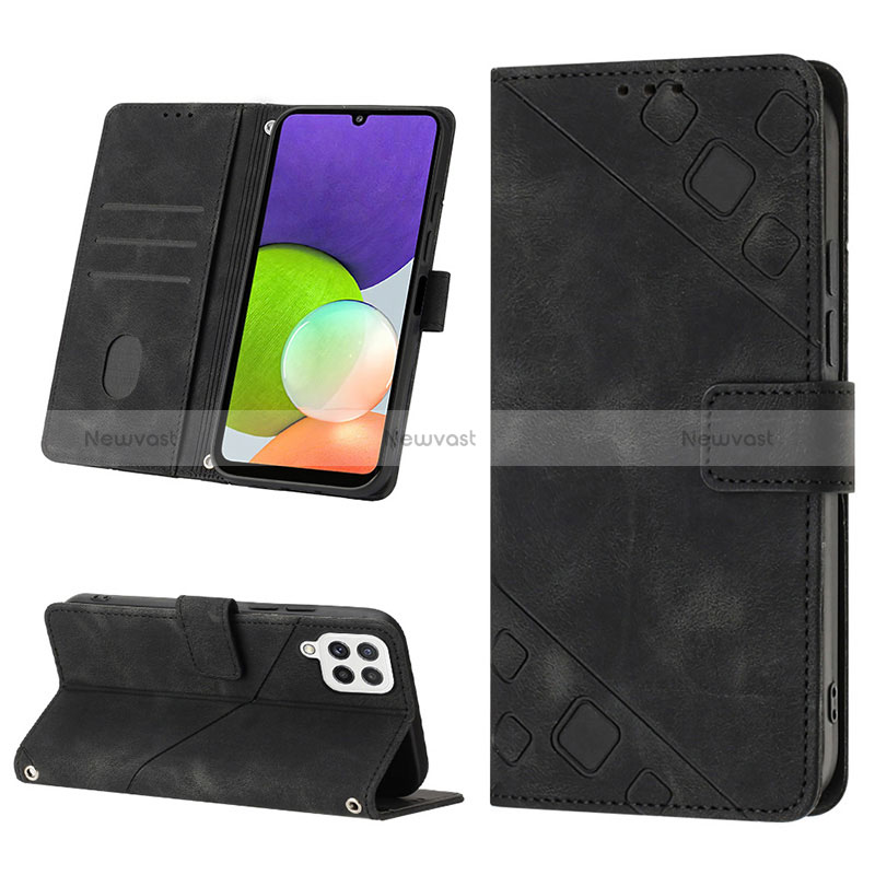 Leather Case Stands Flip Cover Holder YB1 for Samsung Galaxy M32 4G