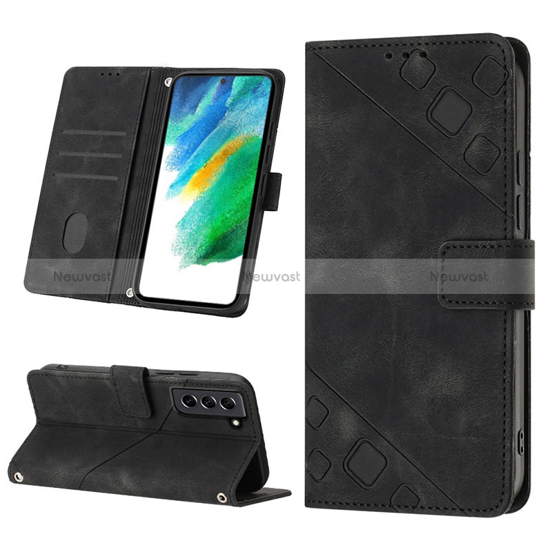 Leather Case Stands Flip Cover Holder YB1 for Samsung Galaxy S21 FE 5G