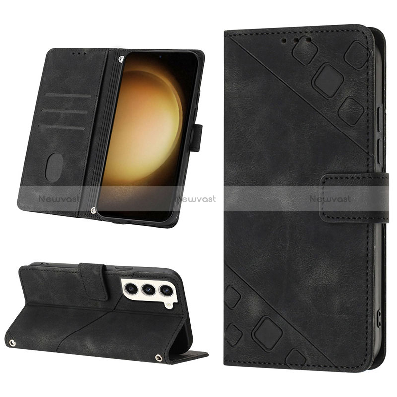 Leather Case Stands Flip Cover Holder YB1 for Samsung Galaxy S22 5G