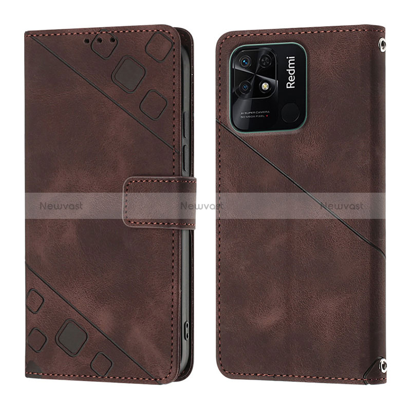 Leather Case Stands Flip Cover Holder YB1 for Xiaomi Redmi 10C 4G