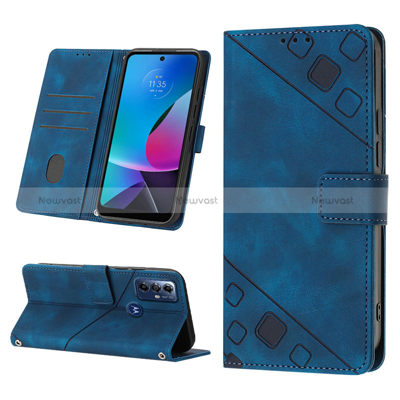 Leather Case Stands Flip Cover Holder YB2 for Motorola Moto G Power (2022)