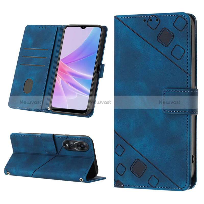 Leather Case Stands Flip Cover Holder YB2 for Oppo A78 5G