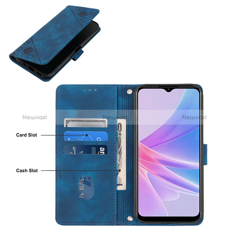 Leather Case Stands Flip Cover Holder YB2 for Oppo A78 5G