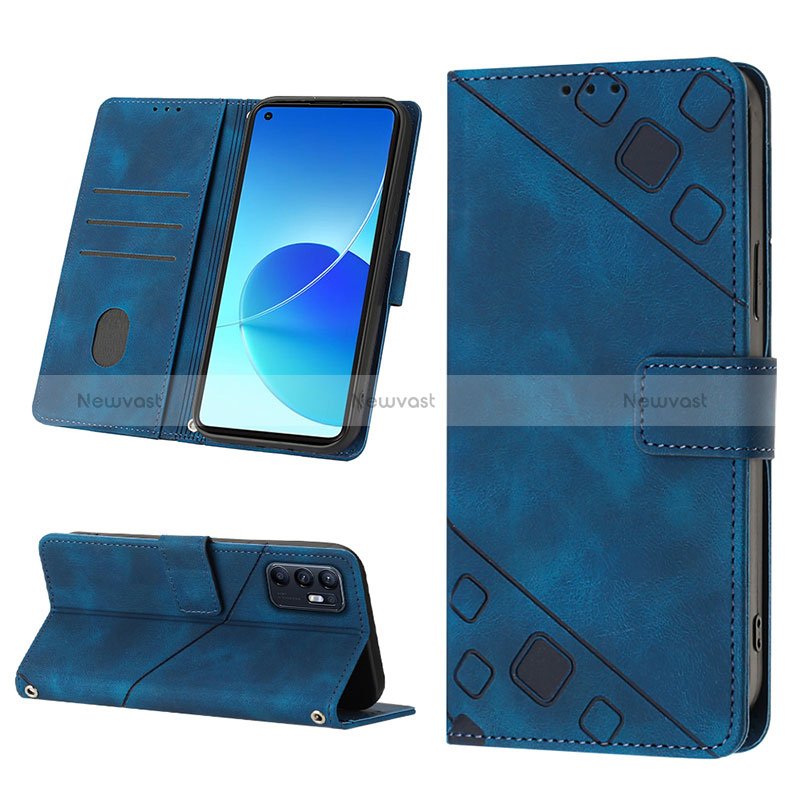 Leather Case Stands Flip Cover Holder YB2 for Oppo Reno6 5G