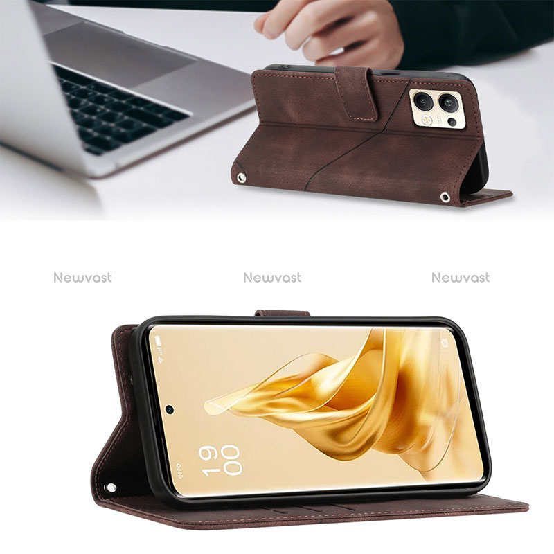 Leather Case Stands Flip Cover Holder YB2 for Oppo Reno9 Pro+ Plus 5G
