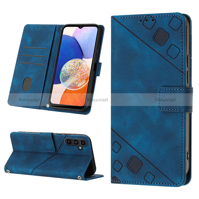 Leather Case Stands Flip Cover Holder YB2 for Samsung Galaxy A14 5G