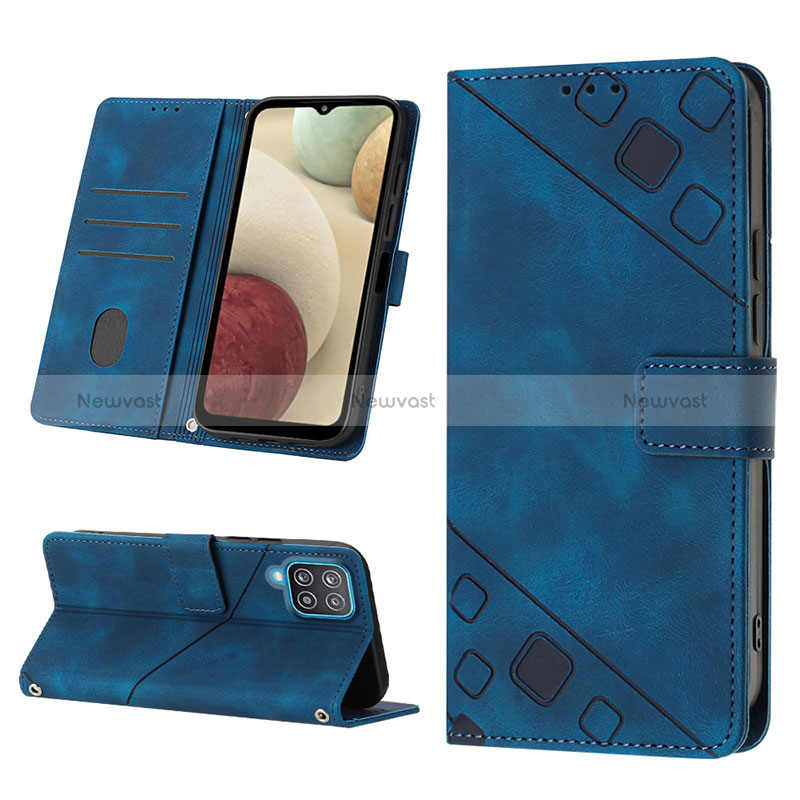 Leather Case Stands Flip Cover Holder YB2 for Samsung Galaxy M12