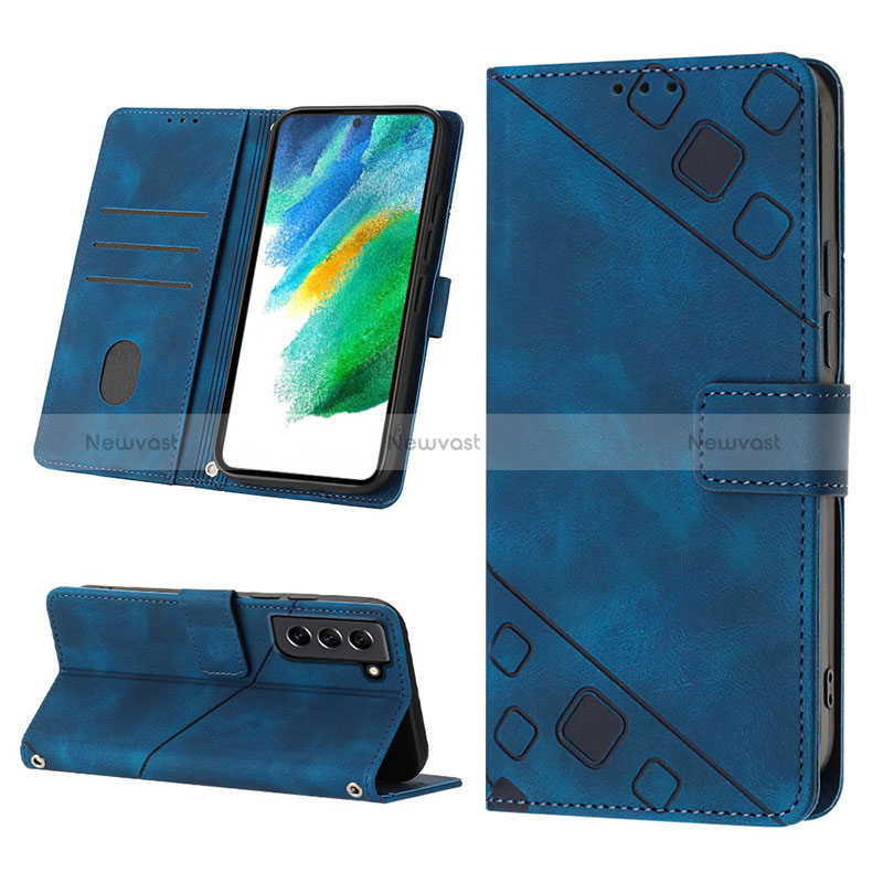 Leather Case Stands Flip Cover Holder YB2 for Samsung Galaxy S21 FE 5G