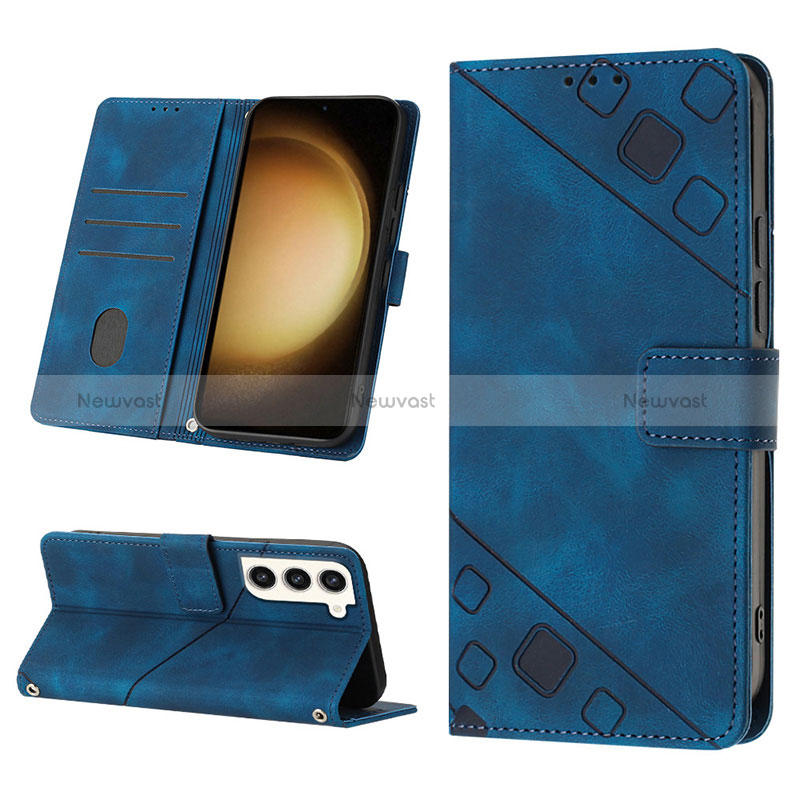 Leather Case Stands Flip Cover Holder YB2 for Samsung Galaxy S22 5G
