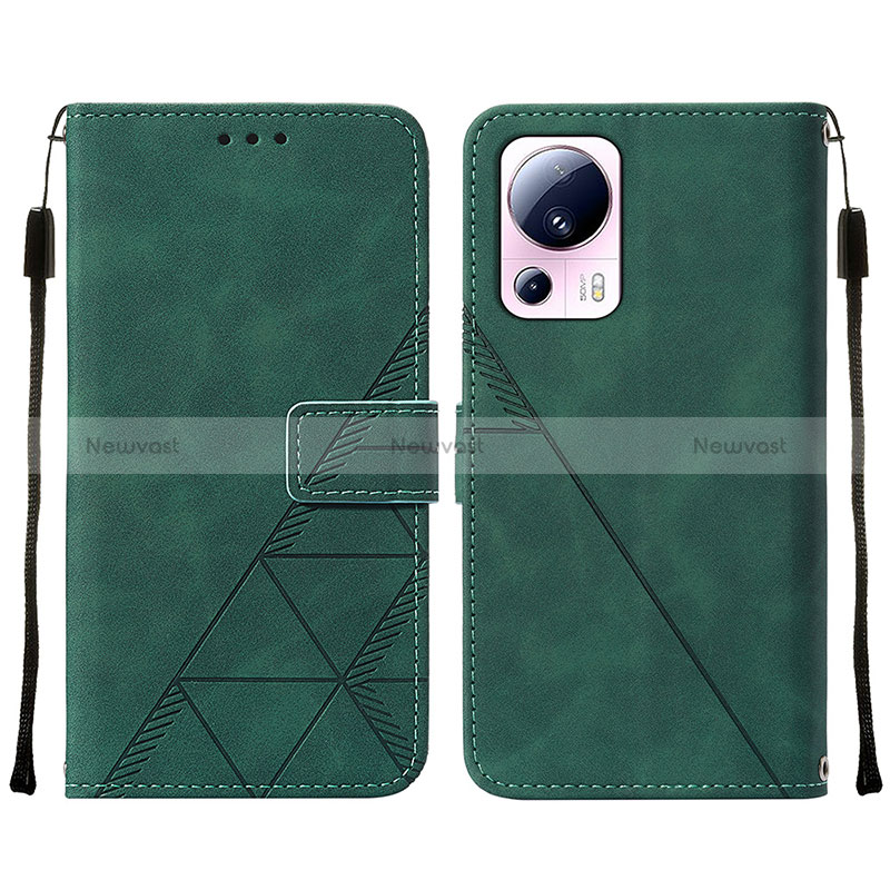 Leather Case Stands Flip Cover Holder YB2 for Xiaomi Mi 12 Lite NE 5G Green