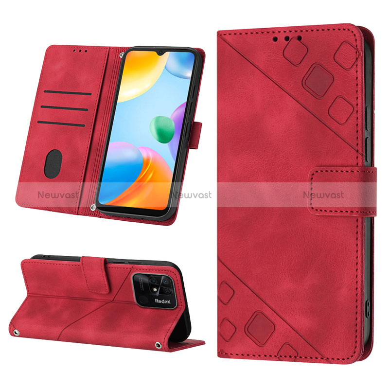 Leather Case Stands Flip Cover Holder YB2 for Xiaomi Redmi 10C 4G