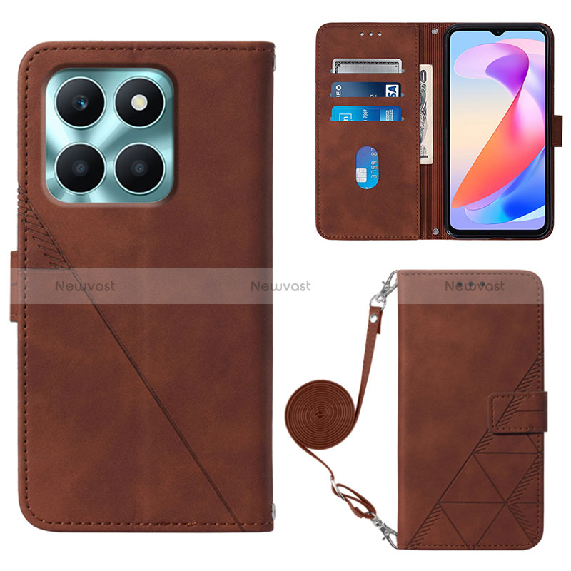 Leather Case Stands Flip Cover Holder YB3 for Huawei Honor X6a