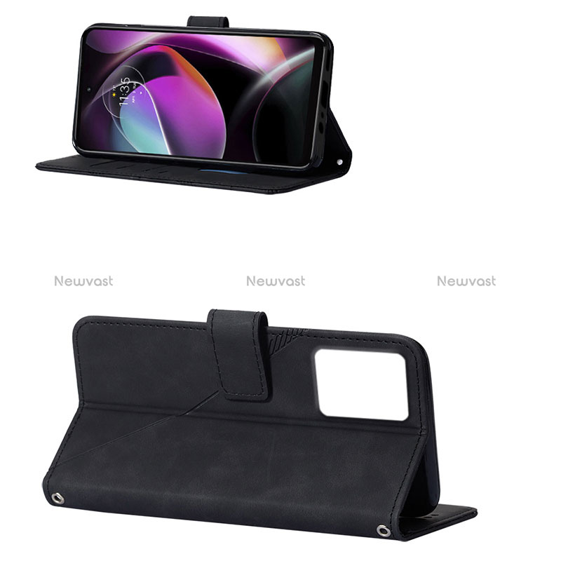 Leather Case Stands Flip Cover Holder YB3 for Motorola Moto G 5G (2023)