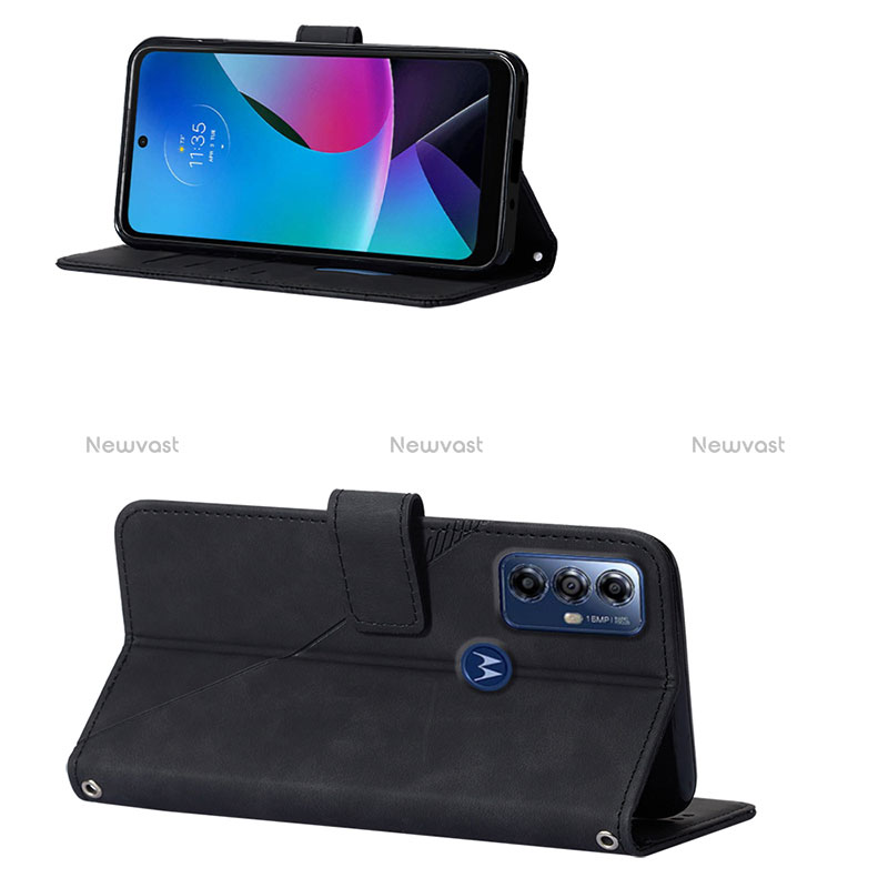 Leather Case Stands Flip Cover Holder YB3 for Motorola Moto G Power (2022)