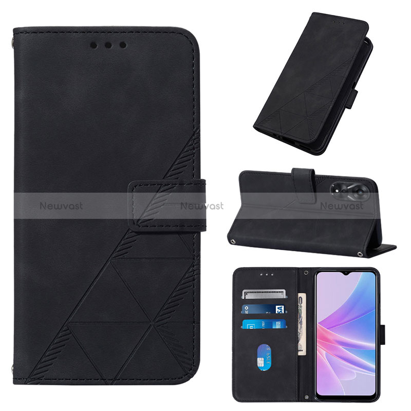Leather Case Stands Flip Cover Holder YB4 for Oppo A58 5G