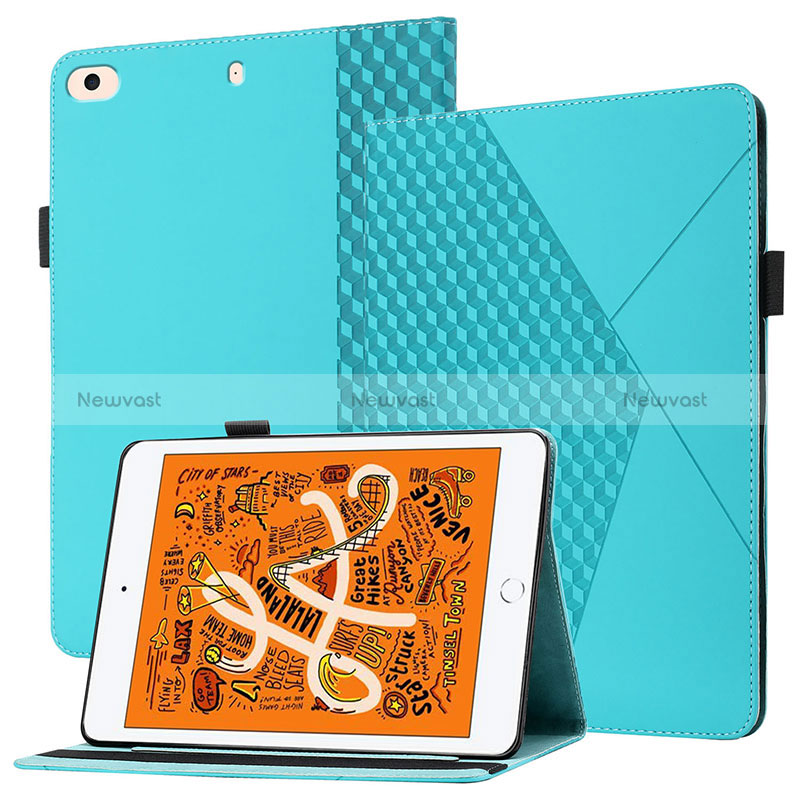 Leather Case Stands Flip Cover Holder YX1 for Apple iPad Mini 4 Mint Blue
