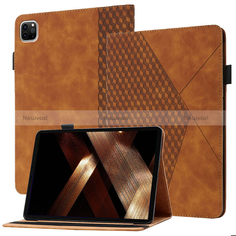 Leather Case Stands Flip Cover Holder YX1 for Apple iPad Pro 11 (2020) Brown