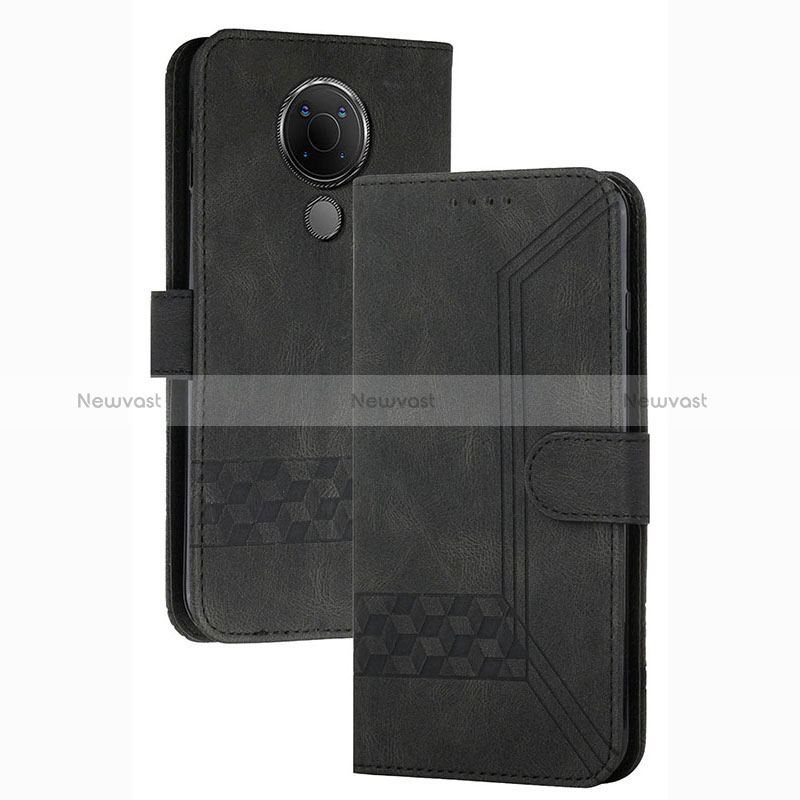 Leather Case Stands Flip Cover Holder YX2 for Nokia 3.4 Black