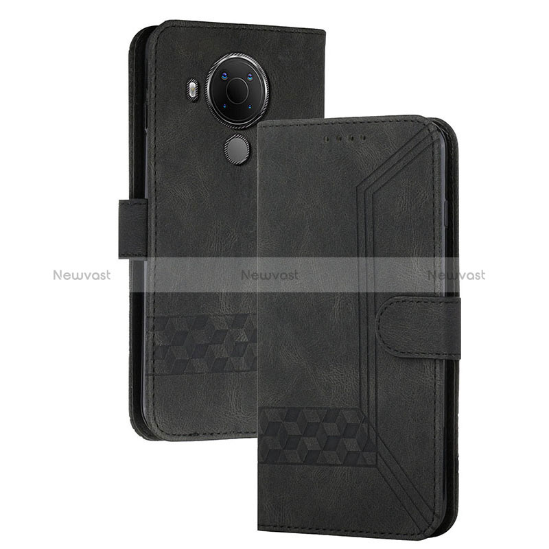 Leather Case Stands Flip Cover Holder YX2 for Nokia C300 Black