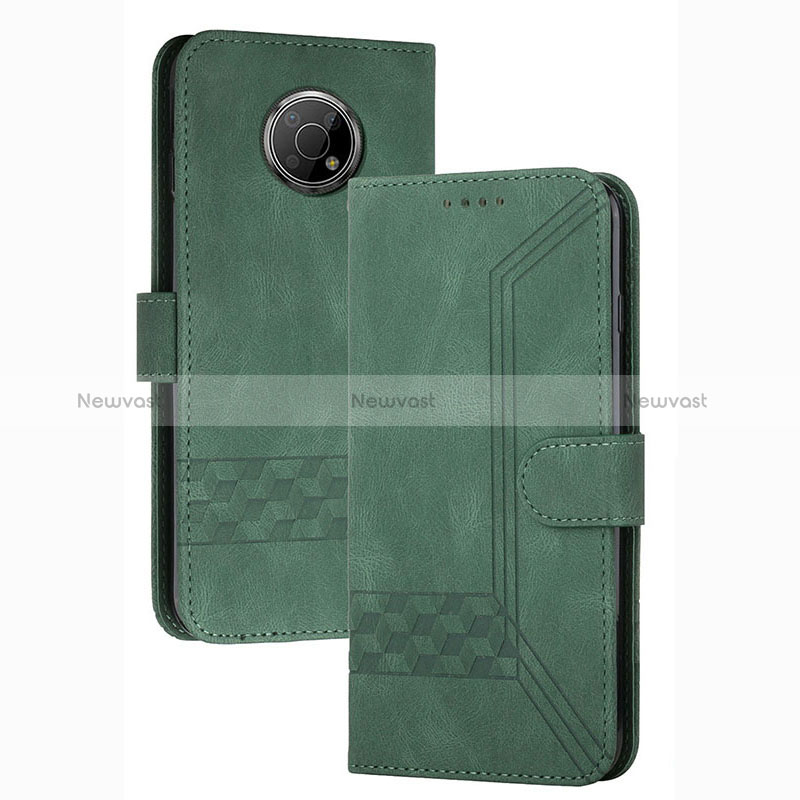 Leather Case Stands Flip Cover Holder YX2 for Nokia G300 5G Green