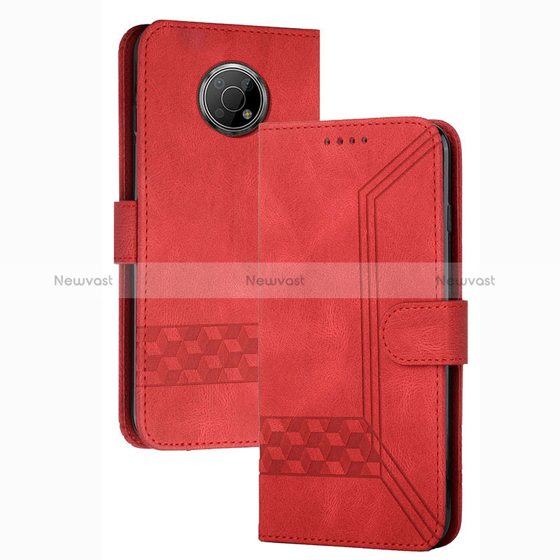 Leather Case Stands Flip Cover Holder YX2 for Nokia G300 5G Red