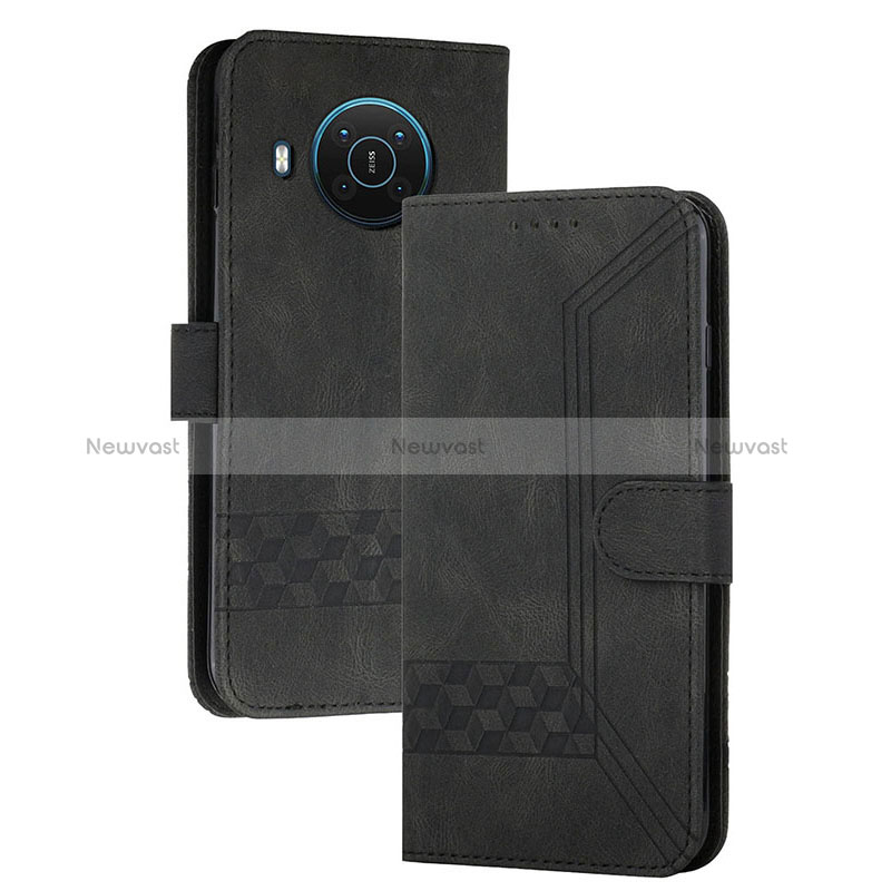 Leather Case Stands Flip Cover Holder YX2 for Nokia X20 Black