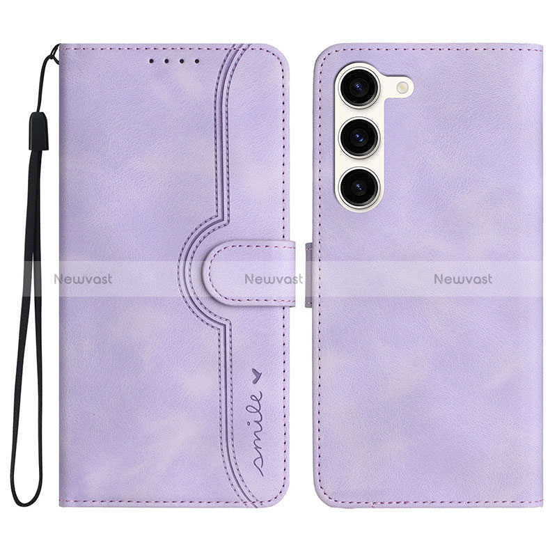 Leather Case Stands Flip Cover Holder YX2 for Samsung Galaxy S23 5G