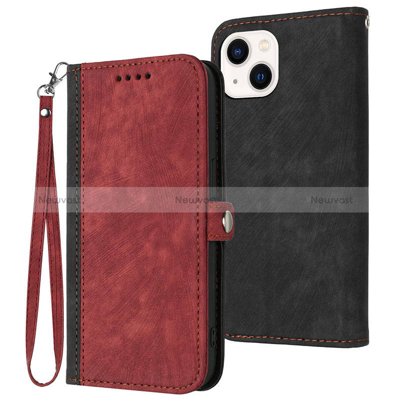 Leather Case Stands Flip Cover Holder YX3 for Apple iPhone 14