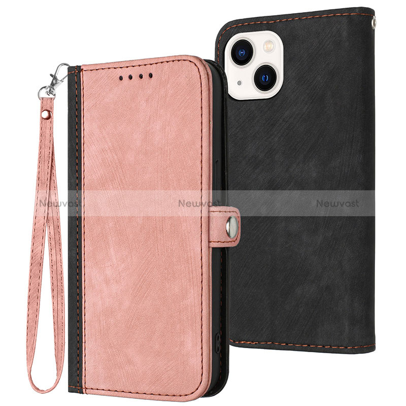 Leather Case Stands Flip Cover Holder YX3 for Apple iPhone 14
