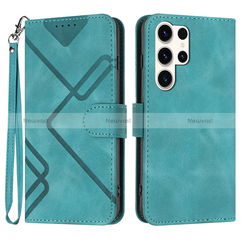 Leather Case Stands Flip Cover Holder YX3 for Samsung Galaxy S22 Ultra 5G