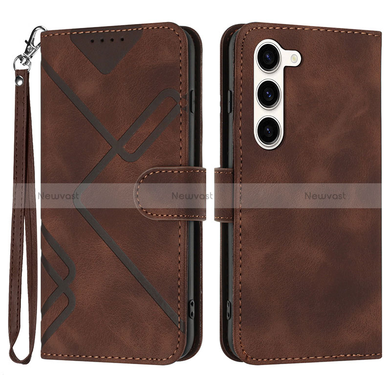 Leather Case Stands Flip Cover Holder YX3 for Samsung Galaxy S23 5G