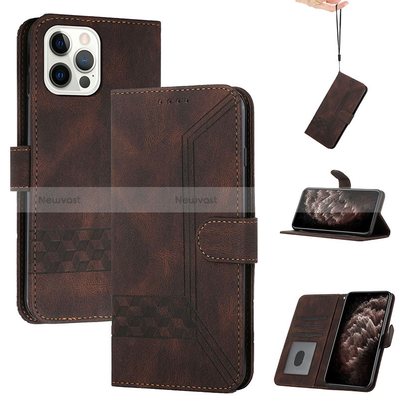 Leather Case Stands Flip Cover Holder YX4 for Apple iPhone 13 Pro