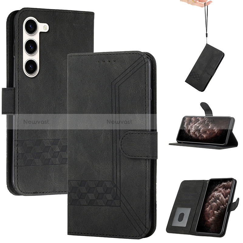 Leather Case Stands Flip Cover Holder YX4 for Samsung Galaxy S22 5G