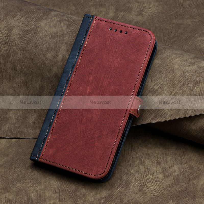 Leather Case Stands Flip Cover Holder YX5 for Apple iPhone 14 Red