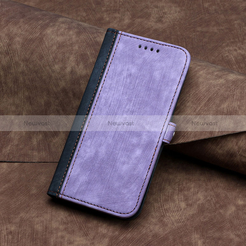 Leather Case Stands Flip Cover Holder YX5 for Samsung Galaxy S22 Plus 5G Purple