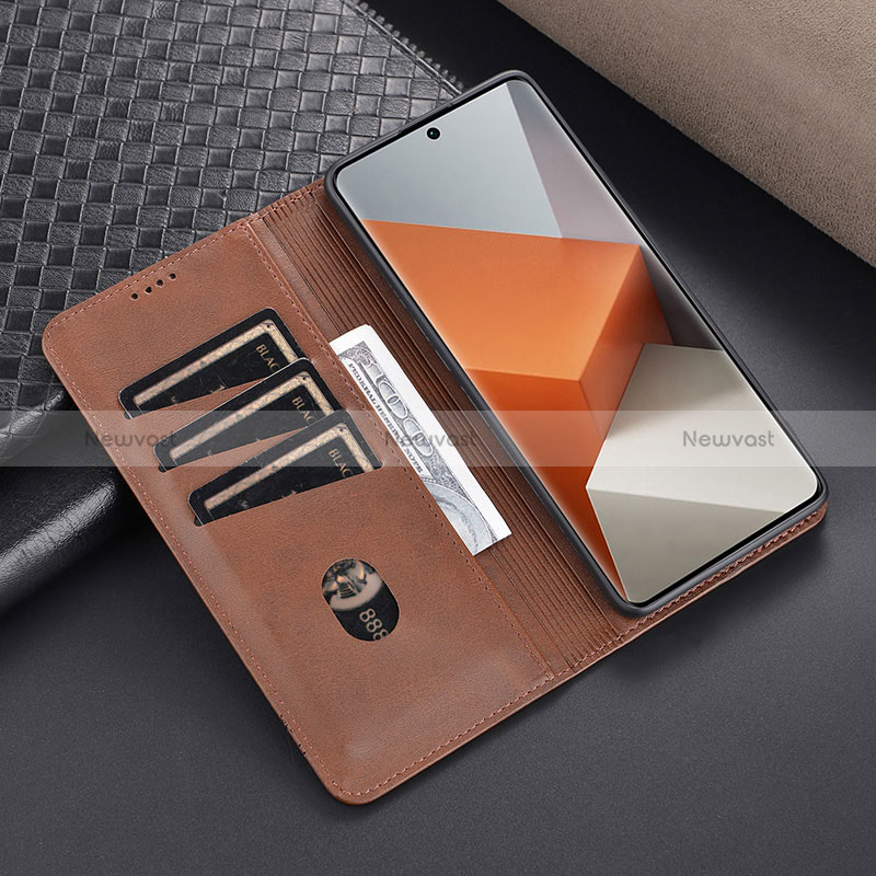 Leather Case Stands Flip Cover Holder YZ1 for Xiaomi Redmi Note 13 Pro 5G