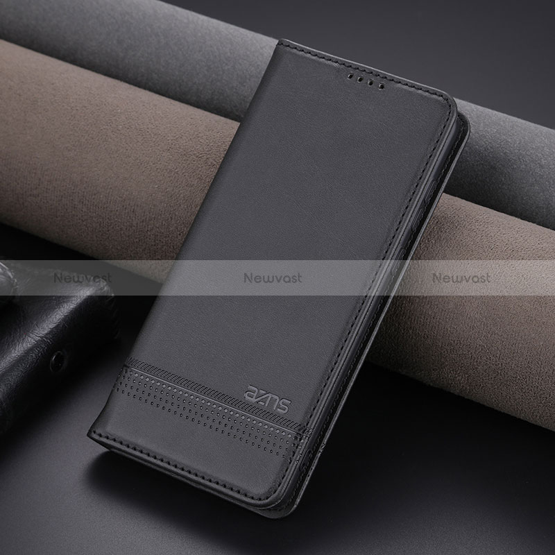 Leather Case Stands Flip Cover Holder YZ2 for Huawei Honor 90 Pro 5G Black