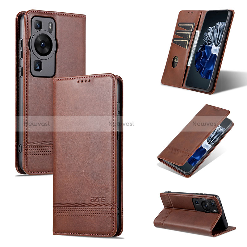 Leather Case Stands Flip Cover Holder YZ2 for Huawei P60 Pro