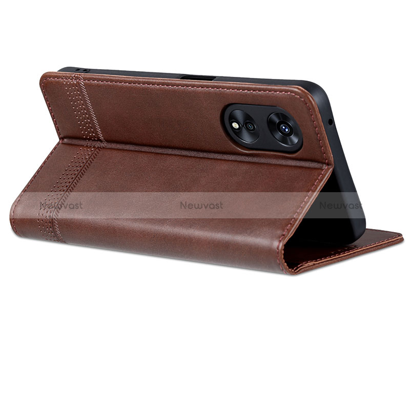 Leather Case Stands Flip Cover Holder YZ2 for Oppo A58 5G