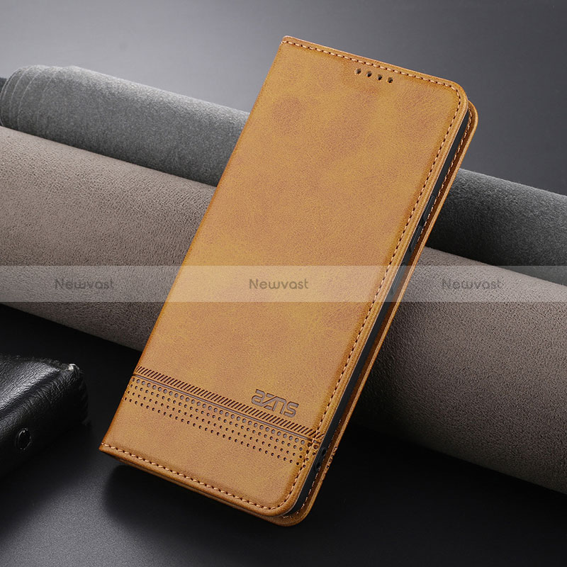 Leather Case Stands Flip Cover Holder YZ2 for Xiaomi Mi 13T 5G Light Brown