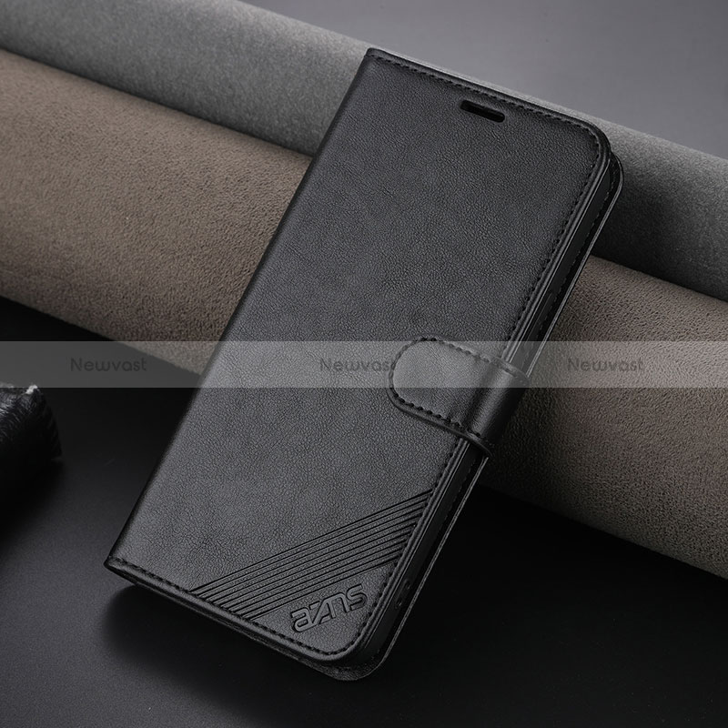 Leather Case Stands Flip Cover Holder YZ3 for Apple iPhone 14 Plus Black