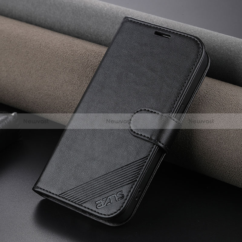 Leather Case Stands Flip Cover Holder YZ3 for Apple iPhone 14 Pro Black
