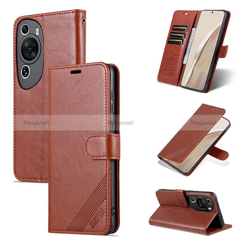 Leather Case Stands Flip Cover Holder YZ4 for Huawei P60 Art