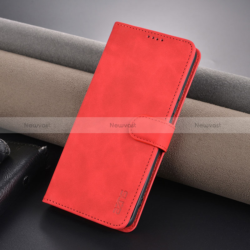 Leather Case Stands Flip Cover Holder YZ5 for Xiaomi Redmi Note 13 Pro+ Plus 5G Hot Pink