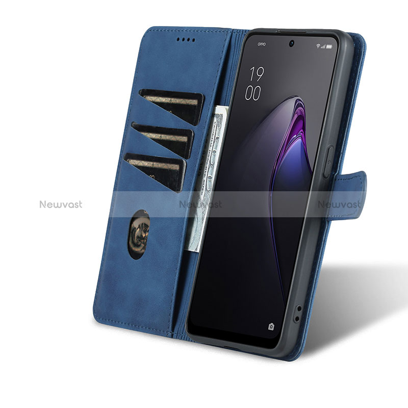 Leather Case Stands Flip Cover Holder YZ6 for Oppo Reno9 5G