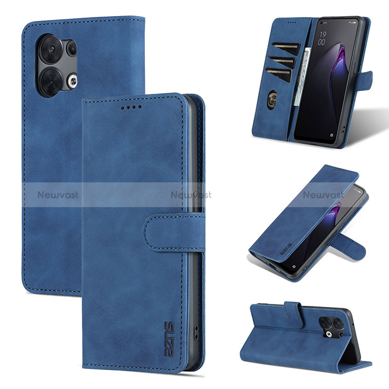 Leather Case Stands Flip Cover Holder YZ6 for Oppo Reno9 5G